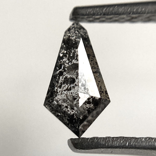 0.43 Ct Natural Loose Diamond Shield Shape Salt and Pepper, 7.52 mm x 4.16 mm x 1.85 mm, Flat-Base Geometry Shape Natural Diamond SJ101-87
