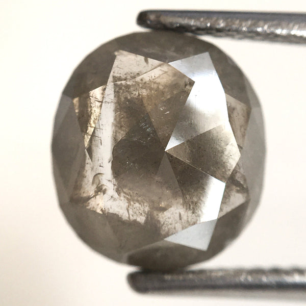 2.75 Ct Oval Shape Natural loose diamond Salt and Pepper, 9.72x8.74x3.18 mm Rose-Cut Oval shape natural loose diamond SJ77-02