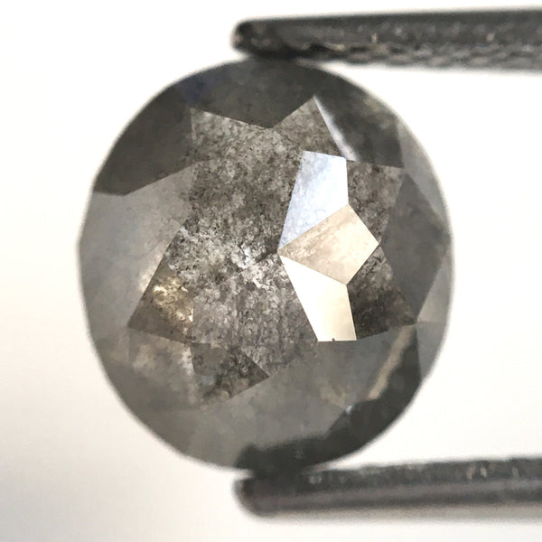 1.97 Ct Natural loose diamond Oval Shape Salt and Pepper, 8.28 x 7.42 x 3.66 mm, Rose-Cut Oval shape natural loose diamond SJ77-14
