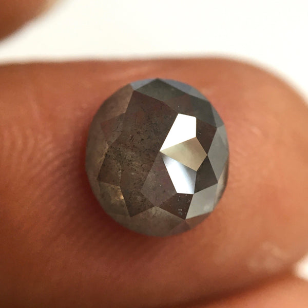 1.97 Ct Oval Shape Natural loose diamond 8.31 x 7.50 x 3.57 mm, Salt and Pepper Rose-Cut Oval shape natural loose diamond SJ77-15