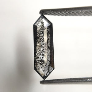 0.93 Ct Hexagon shape salt and pepper natural loose diamond, 13.05 x 3.88 x 1.87 mm Long Hexagonal natural diamond SJ77-28