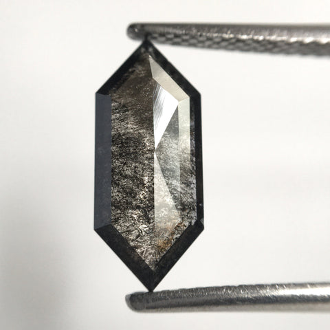 1.19 Ct Natural Loose Diamond Long Hexagon shape salt and Pepper 12.66 mm x 5.43 mm x 1.68 mm Step cut Natural diamond SJ77-29