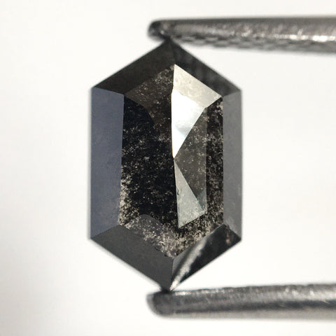 1.35 Ct Natural Loose Diamond Long Hexagon shape salt and Pepper 8.51 mm x 5.22 mm x 2.90 mm Step cut Natural diamond SJ77-30