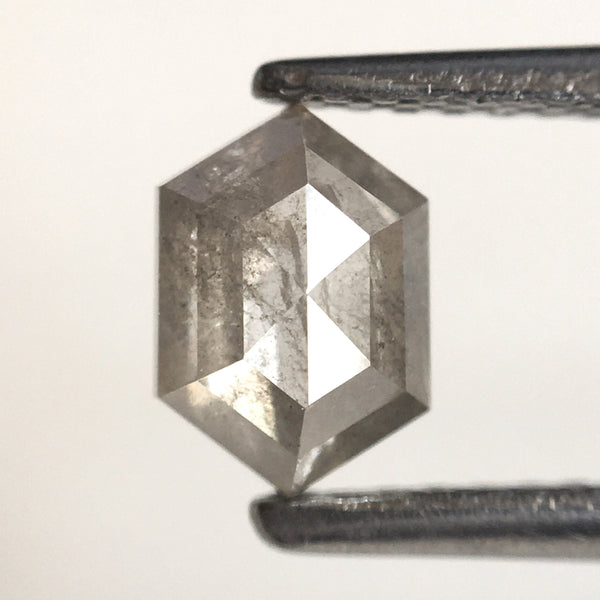0.72 Ct Natural Loose Diamond Hexagon shape salt and Pepper 6.40 mm x 4.48 mm x 2.64 mm Step cut Natural diamond SJ77-36
