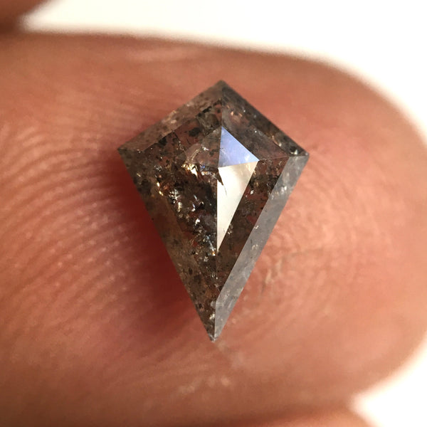 0.86 Ct Natural Loose Diamond Kite Shape Salt and Pepper, 8.78 mm x 6.45 mm x 2.40 mm Geometric shape natural diamond for Jewelry SJ77-42