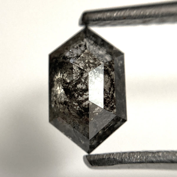 0.80 Ct Natural loose diamond Hexagon Shape Salt and Pepper, 7.83 mm x 4.68 mm x 2.52 mm Hexagonal shape natural diamond, SJ102-06