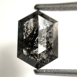 1.47 Ct Natural loose diamond Hexagon Shape Salt and Pepper, 10.26 mm x 6.93 mm x 2.49 mm Hexagonal shape natural diamond, SJ102-13