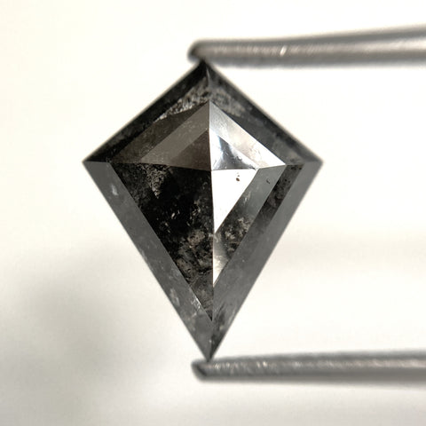 3.94 Ct Kite Shape Salt and Pepper Natural Loose Diamond, 13.44 mm x 10.77 mm x 4.09 mm, Geometric shape natural diamond, SJ102-31