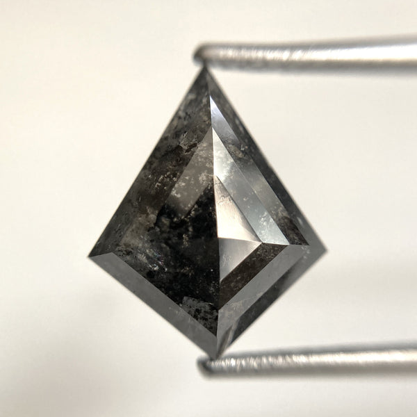3.94 Ct Kite Shape Salt and Pepper Natural Loose Diamond, 13.44 mm x 10.77 mm x 4.09 mm, Geometric shape natural diamond, SJ102-31
