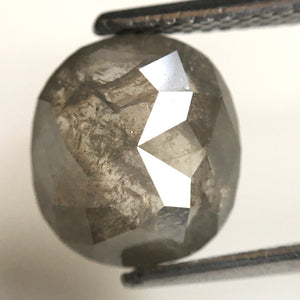 2.42 Ct Natural loose diamond Oval Shape Salt and Pepper, 9.69x8.72x3.24 mm Rose-Cut Oval shape natural loose diamond SJ77-01