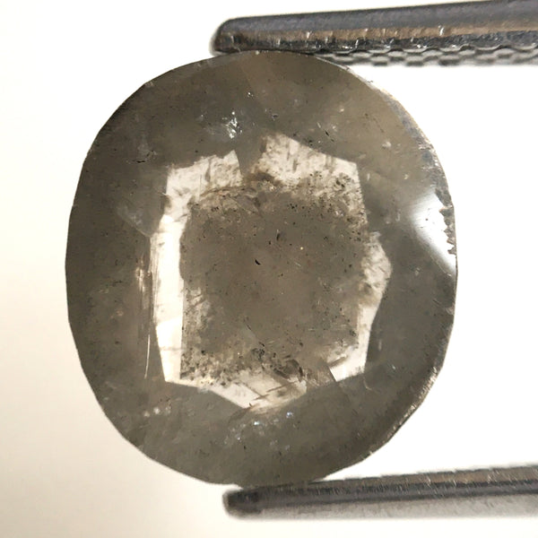 2.75 Ct Oval Shape Natural loose diamond Salt and Pepper, 9.72x8.74x3.18 mm Rose-Cut Oval shape natural loose diamond SJ77-02