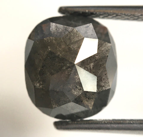 3.32 Ct Oval Shape Natural loose diamond Salt and Pepper, 9.77x8.64x4.08 mm Rose-Cut Oval shape natural loose diamond SJ77-03