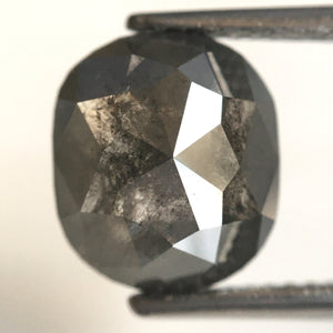 3.46 Ct Oval Shape Natural loose diamond Salt and Pepper, 9.82x8.61x4.14 mm Rose-Cut Oval shape natural loose diamond SJ77-04
