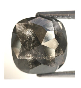 2.80 Ct Cushion Shape Natural loose diamond Salt and Pepper, 8.87x8.79x3.57 mm, Rose-Cut Cushion shape natural loose diamond SJ77-05