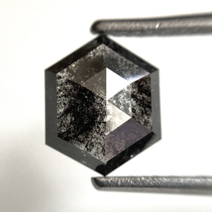 1.89 Ct Hexagon Shape Salt and Pepper Natural loose diamond, 9.02 mm x 7.30 mm x 3.03 mm Hexagonal shape natural diamond, SJ103-02