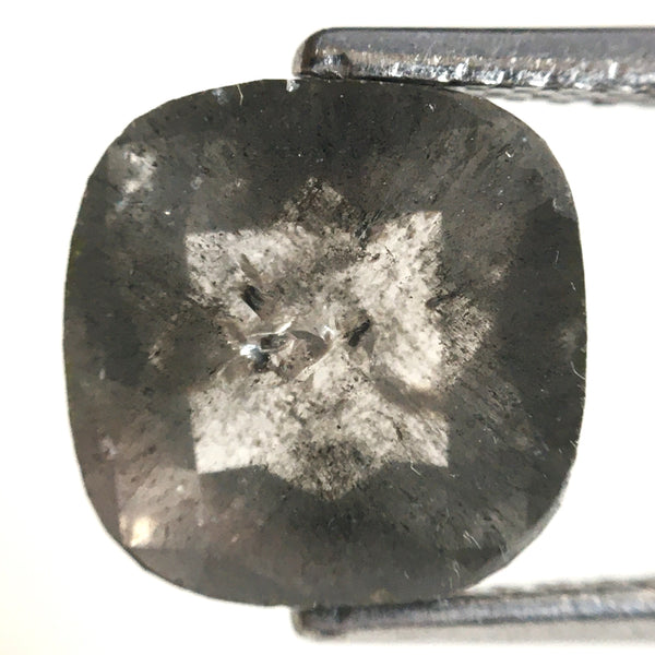 2.67 Ct Cushion Shape Natural loose diamond Salt and Pepper, 8.84 x 8.76 x 3.52 mm, Rose-Cut Cushion shape natural loose diamond SJ77-06