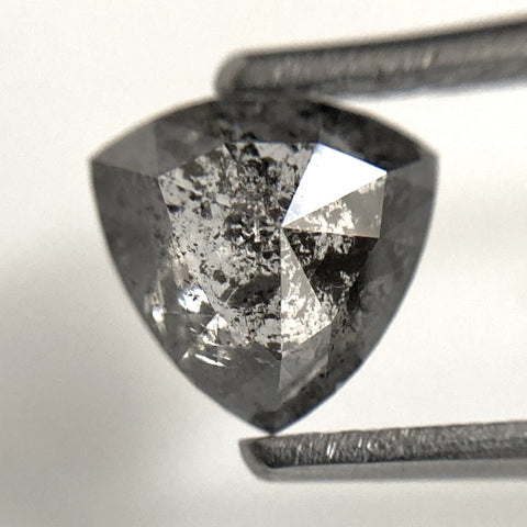 1.20 Ct Triangle Shape Salt and Pepper Natural Loose Diamond 6.68 mm x 6.87 mm x 3.36 mm, Salt and Pepper Color Polished Diamond SJ103-08