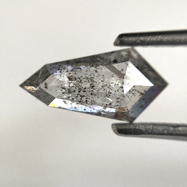 0.82 Ct Natural Loose Diamond Shield Shape Salt and Pepper, 10.35 mm x 5.26 mm x 2.13 mm Flat-Base Geometry Shape Natural Diamond, SJ103-11