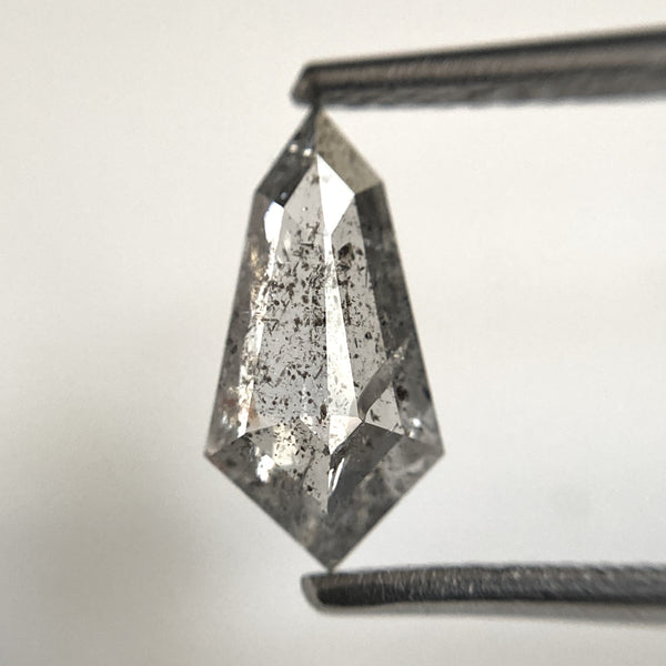 0.82 Ct Natural Loose Diamond Shield Shape Salt and Pepper, 10.35 mm x 5.26 mm x 2.13 mm Flat-Base Geometry Shape Natural Diamond, SJ103-11