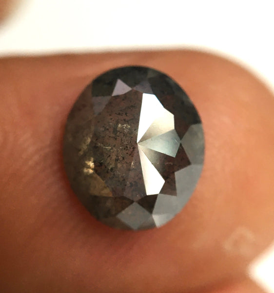 1.99 Ct Natural loose diamond Oval Shape Salt and Pepper, 9.00 x 7.76 x 3.34 mm, Rose-Cut Oval shape natural loose diamond SJ77-11
