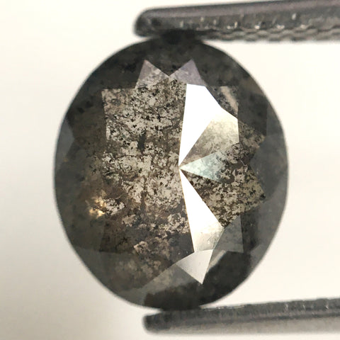 1.99 Ct Natural loose diamond Oval Shape Salt and Pepper, 9.00 x 7.76 x 3.34 mm, Rose-Cut Oval shape natural loose diamond SJ77-11