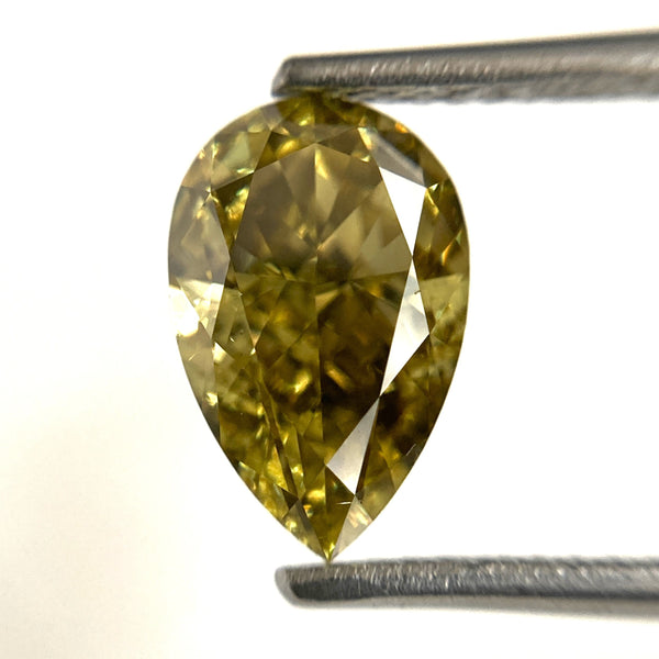 2.54 Ct Pear Shape natural loose diamond, Brown color diamond, 10.18 mm x 6.63 mm x 4.75 mm Full-cut pear shape natural diamond SJ103-18