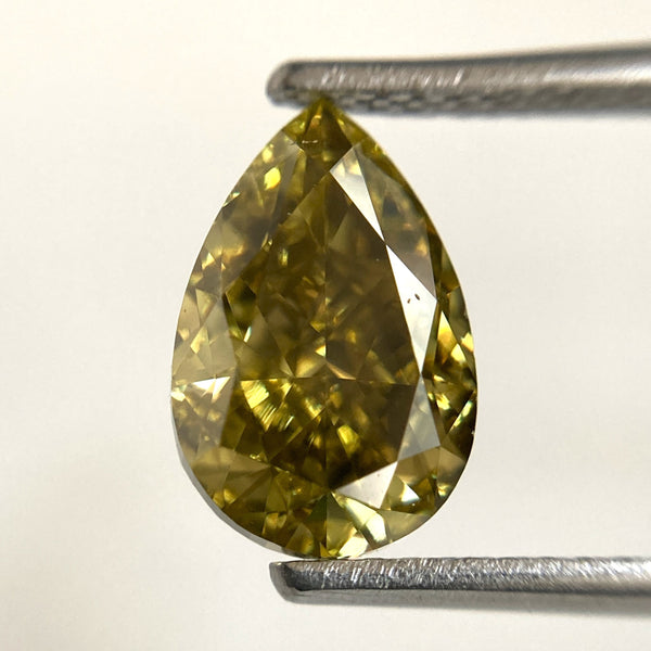 2.54 Ct Pear Shape natural loose diamond, Brown color diamond, 10.18 mm x 6.63 mm x 4.75 mm Full-cut pear shape natural diamond SJ103-18