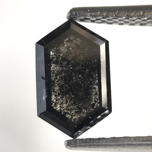 1.35 Ct Natural Loose Diamond Long Hexagon shape salt and Pepper 8.51 mm x 5.22 mm x 2.90 mm Step cut Natural diamond SJ77-30