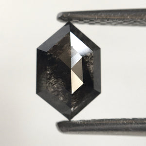 0.71 Ct Natural Loose Diamond Long Hexagon shape salt and Pepper 7.07 mm x 4.63 mm x 2.49 mm Step cut Natural diamond SJ77-34
