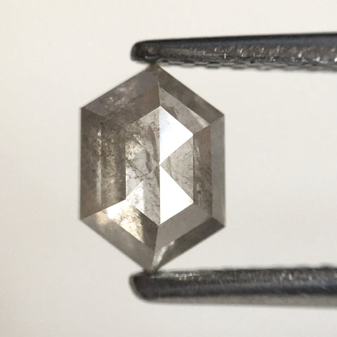 0.72 Ct Natural Loose Diamond Hexagon shape salt and Pepper 6.40 mm x 4.48 mm x 2.64 mm Step cut Natural diamond SJ77-36