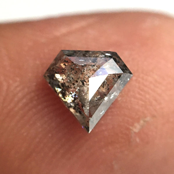 0.72 Ct Natural Loose Diamond Shield Shape salt and Pepper 6.33 MM x 5.76 MM x 2.58 MM Fancy cut Natural diamond SJ77-52