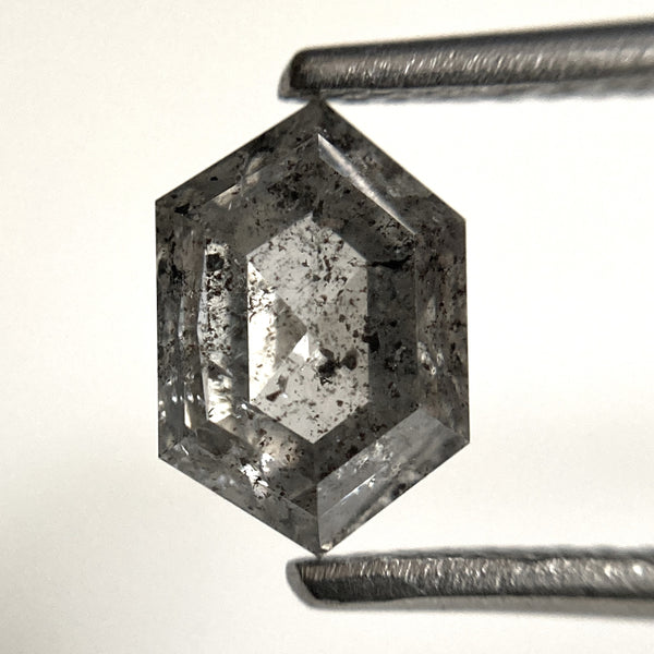 1.72 Ct Hexagon Shape Salt and Pepper Natural loose diamond, 8.10 mm x 5.43 mm x 4.13 mm Hexagonal shape natural diamond, SJ103-28