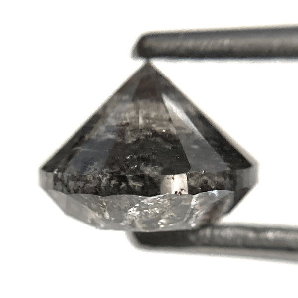 1.78 Ct Round Brilliant Cut Natural Salt and Pepper Diamond, 6.97 mm x 5.14 mm Gray and black Loose Diamonds, Natural Loose Diamond SJ103-29