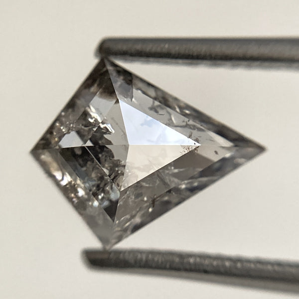 1.74 Ct Kite Shape Salt and Pepper Natural Loose Diamond, 9.75 mm x 7.84 mm x 3.56 mm, Geometric shape natural diamond, SJ103-30