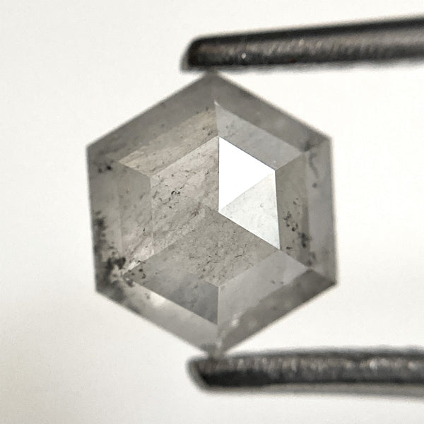1.16 Ct Natural loose diamond Hexagon Shape Salt and Pepper, 7.10 mm x 6.08 mm x 3.10 mm Hexagonal shape natural diamond, SJ102-10