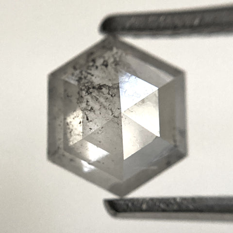 1.13 Ct Natural loose diamond Hexagon Shape Salt and Pepper, 7.14 mm x 6.11 mm x 2.97 mm Hexagonal shape natural diamond, SJ102-11