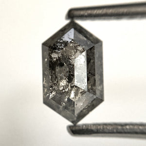 1.08 Ct Natural loose diamond Hexagon Shape Salt and Pepper, 8.03 mm x 4.64 mm x 3.07 mm Hexagonal shape natural diamond, SJ102-19