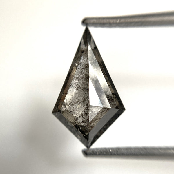2.23 Ct Kite Shape Salt and Pepper Natural Loose Diamond, 13.93 mm x 8.25 mm x 3.31 mm, Geometric shape natural diamond, SJ102-30