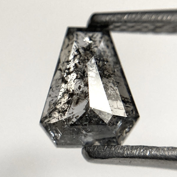 0.88 Ct 6.96 mm x 5.62 mm x 2.74 mm, Natural Loose Diamond Geometric Shape, Coffin Shape Salt and pepper Natural Diamond SJ103-33