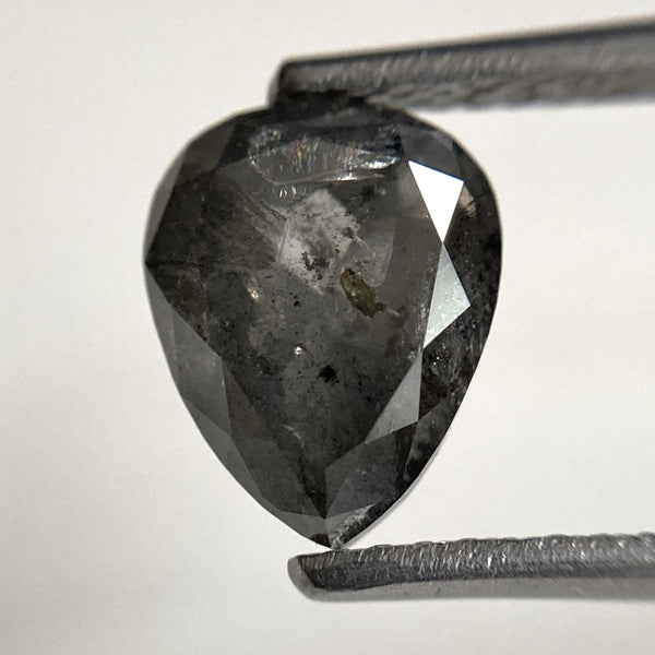 2.17 Ct Pear Shape natural loose diamond, 8.61 mm x 6.80 mm x 4.59 mm, salt and pepper diamond, Pear shape natural diamond SJ103-42