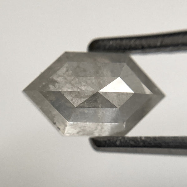 1.23 Ct Hexagon shape salt and pepper natural loose diamond, 8.21 mm x 4.85 mm x 3.45 mm, Hexagonal Natural Diamond SJ103-43