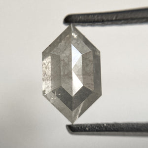 1.23 Ct Hexagon shape salt and pepper natural loose diamond, 8.21 mm x 4.85 mm x 3.45 mm, Hexagonal Natural Diamond SJ103-43
