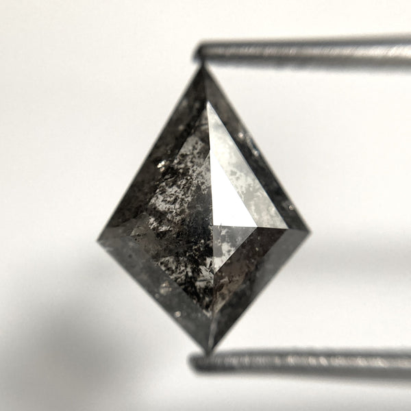 3.06 Ct Kite Shape Salt and Pepper Natural Loose Diamond, 13.39 mm x 9.68 mm x 3.83 mm, Geometric shape natural diamond, SJ103-17