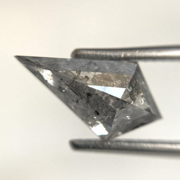 2.29 Ct Kite Shape Salt and Pepper Natural Loose Diamond, 12.88 mm x 7.05 mm x 4.30 mm, Geometric shape natural diamond, SJ103-20