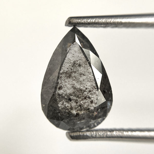 1.81 Ct Pear Shape natural loose diamond, salt and pepper diamond, 10.15 mm x 6.91 mm x 3.15 mm Full-cut pear shape natural diamond SJ103-21