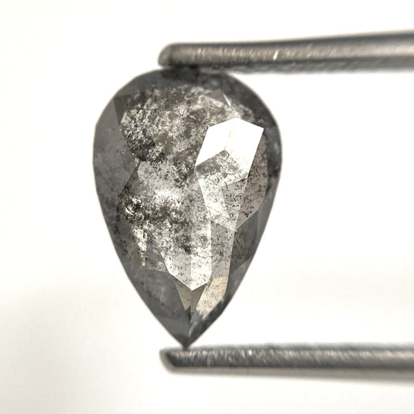 1.81 Ct Pear Shape natural loose diamond, salt and pepper diamond, 10.15 mm x 6.91 mm x 3.15 mm Full-cut pear shape natural diamond SJ103-21