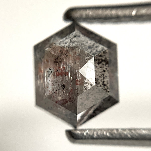 0.99 Ct Hexagon shape salt and pepper natural loose diamond, 7.05 mm x 5.47 mm x 2.72 mm, Hexagonal Natural Diamond SJ103-56