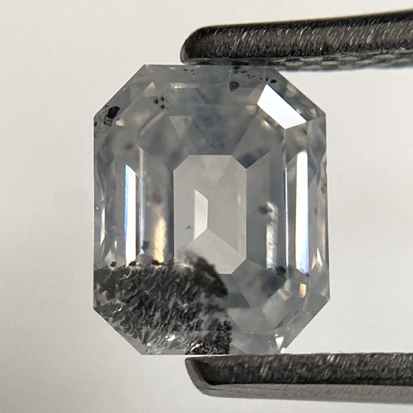 1.24 Ct Emerald Shape Natural Diamond, 6.41 mm x 5.16 mm x 3.44 mm, Milky Salt and Pepper Natural Loose Diamond, Emerald Diamond, SJ103-41