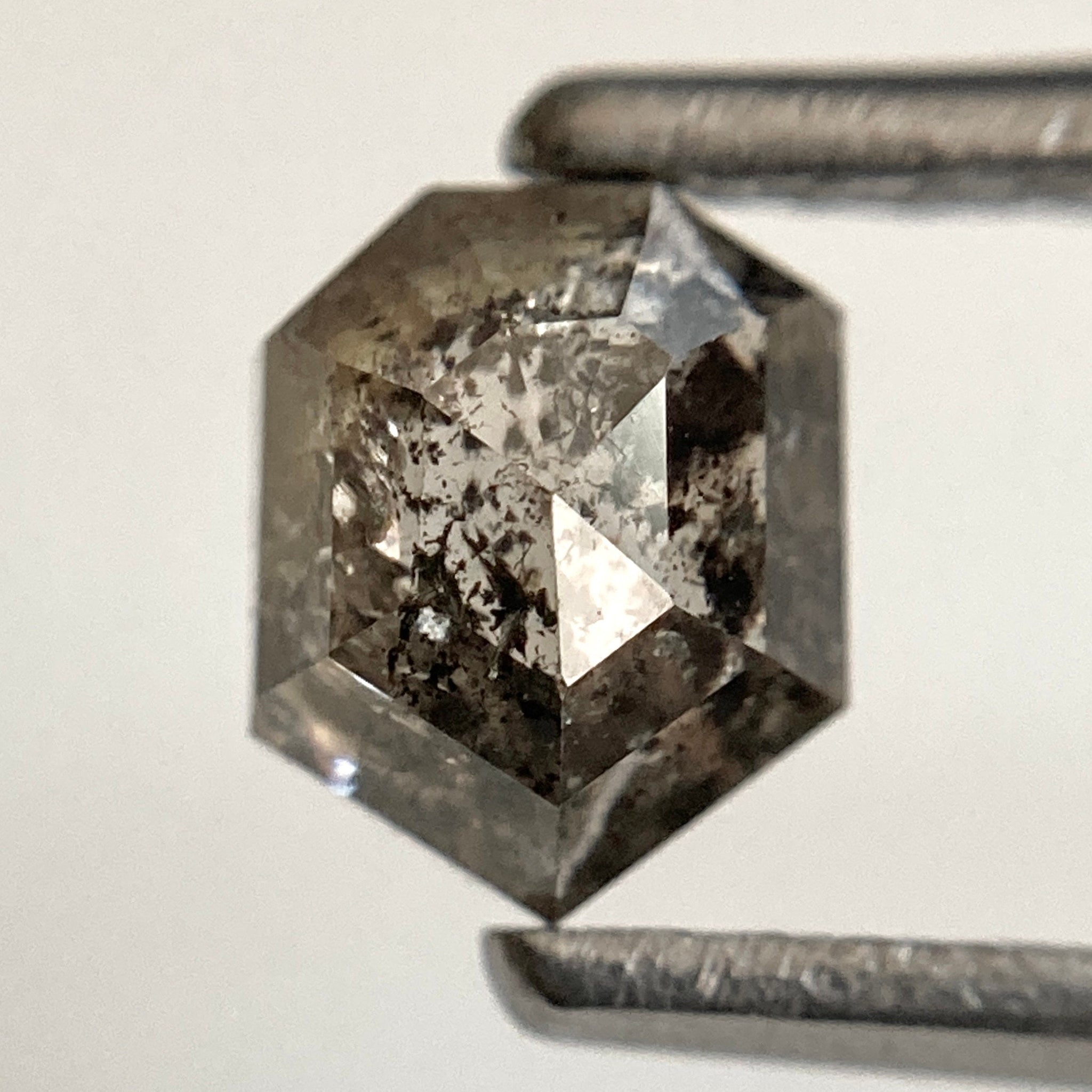 0.77 Ct Genuine Fancy Grey Color 5.90 mm X 4.80 mm X 3.10 mm Geometric Cut Natural Loose Diamond, Pentagon shape diamond SJ30/42