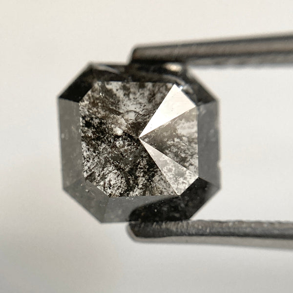 1.50 Ct Genuine Fancy Grey Color 8.15 mm x 7.80 mm x 3.15 mm Geometric Cut Natural Loose Diamond, Fancy shape diamond SJ30/52